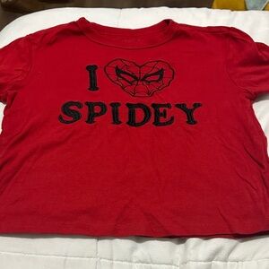 Marvel Red 'I Love Spidey' Crop Top